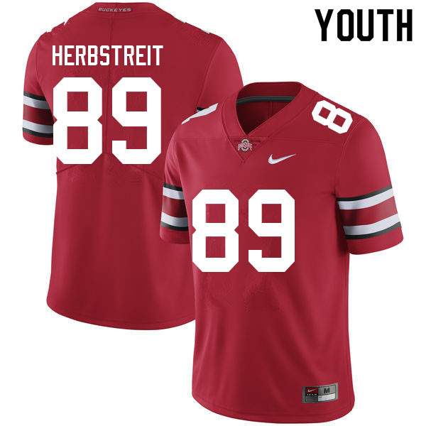 Ohio State Buckeyes Zak Herbstreit Youth #89 Red Authentic Stitched College Football Jersey